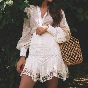 HEMANT AND NANDITA Thea lace skirt and blouse